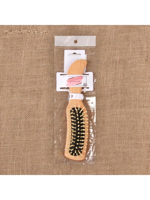 Расчёска массажная, деревянная, 5 × 22 см, цвет «светлое дерево»