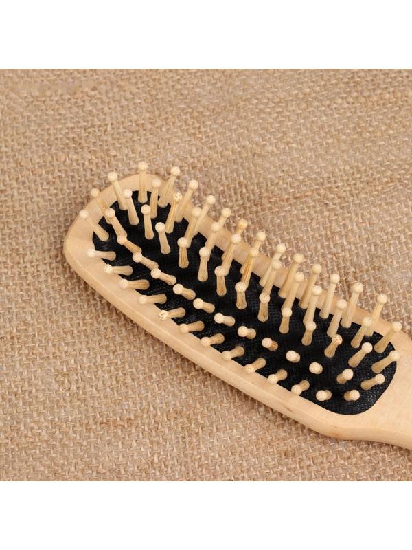 Расчёска массажная, деревянная, 5 × 22 см, цвет «светлое дерево»