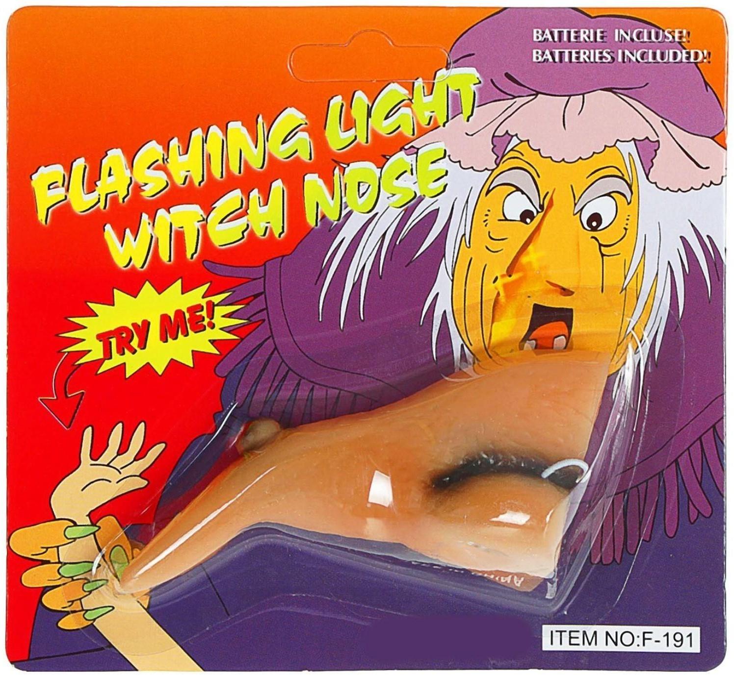 Прикол нос «Ведьмы», с бородавкой, светлый, на блистере