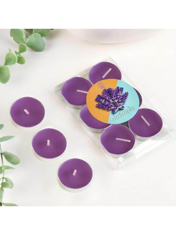 Набор свечей чайных ароматических, 6 шт, лаванда