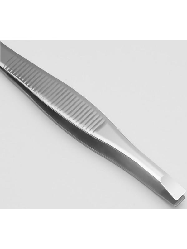 Пинцет прямой, узкий, 9 см, в футляре, цвет МИКС