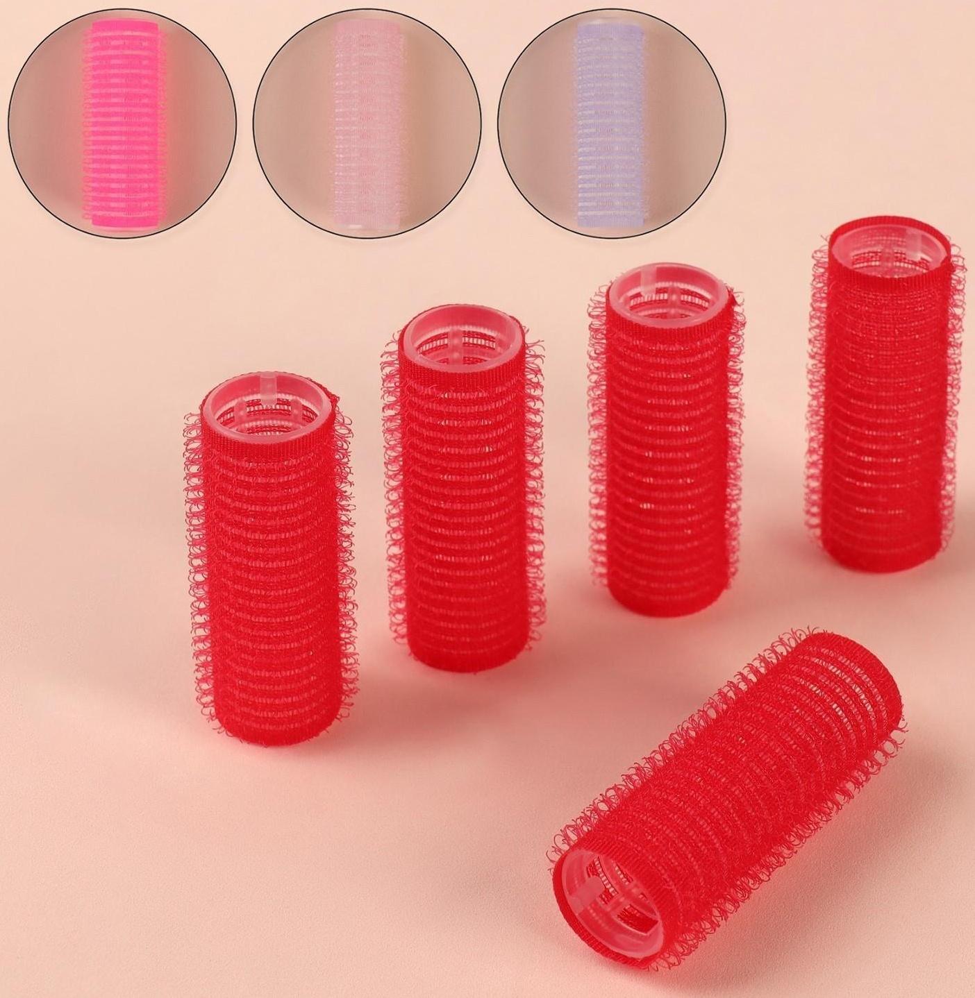 Бигуди «Липучка», d = 2 см, 6 см, 5 шт, цвет МИКС