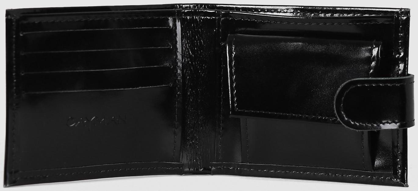 Портмоне на кнопке, для купюр, для карт, для монет, цвет чёрный