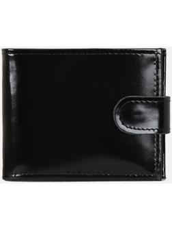 Портмоне на кнопке, для купюр, для карт, для монет, цвет чёрный