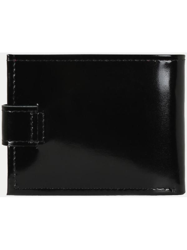 Портмоне на кнопке, для купюр, для карт, для монет, цвет чёрный