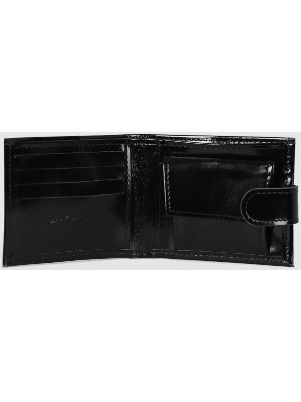 Портмоне на кнопке, для купюр, для карт, для монет, цвет чёрный