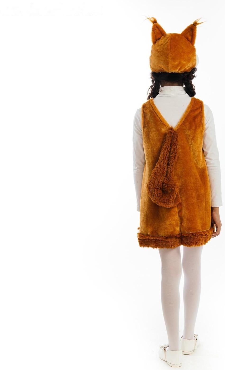 Карнавальный костюм «Белочка», платье, маска-шапочка, р. 30-32, рост 122 см