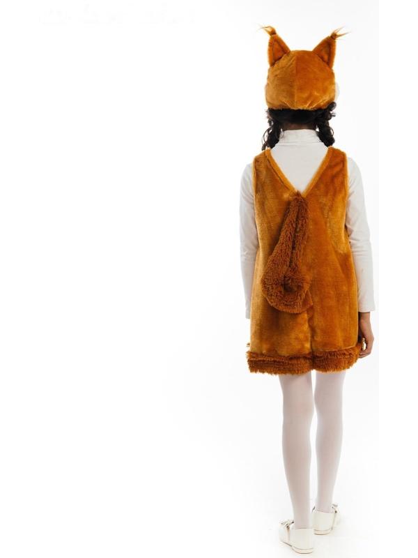 Карнавальный костюм «Белочка», платье, маска-шапочка, р. 30-32, рост 122 см