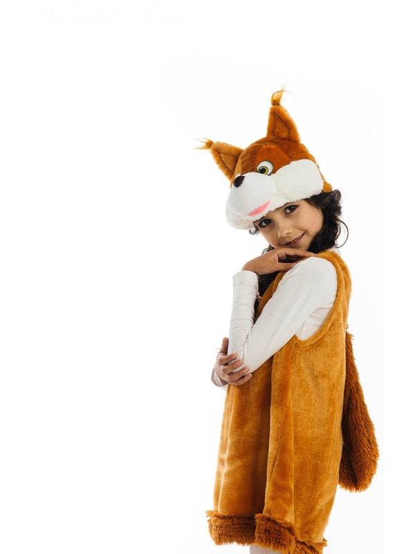 Карнавальный костюм «Белочка», платье, маска-шапочка, р. 30-32, рост 122 см