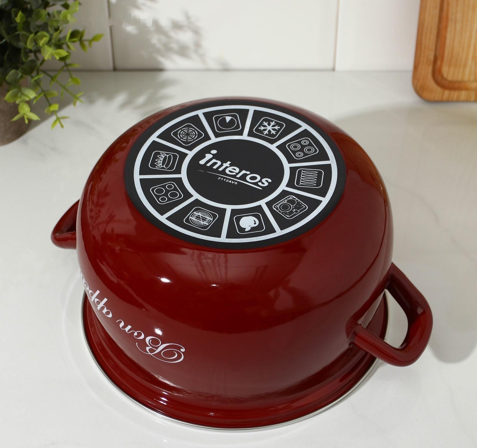 Кастрюля «Бордо», 4 л, стеклянная крышка, индукция, цвет бордовый