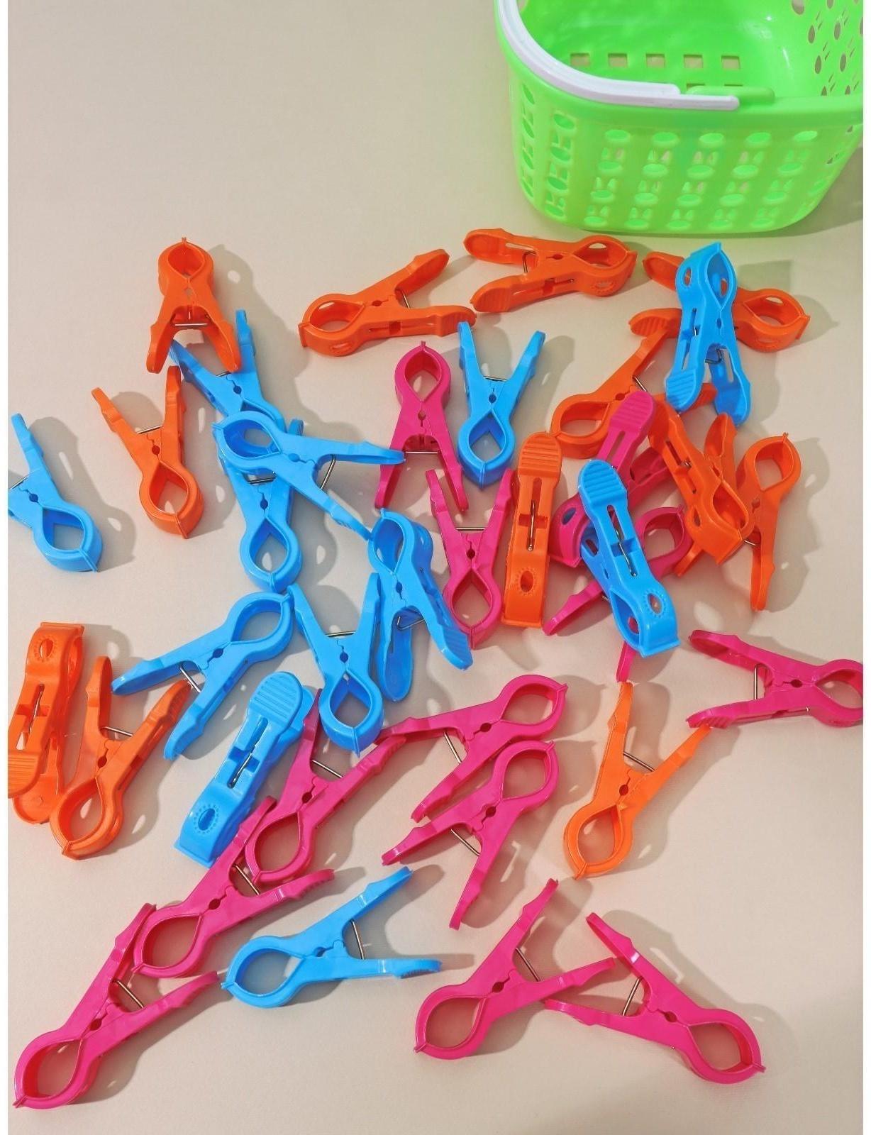 Набор прищепок бельевых в корзинке Доляна, 7,5 см, 36 шт, цвет МИКС