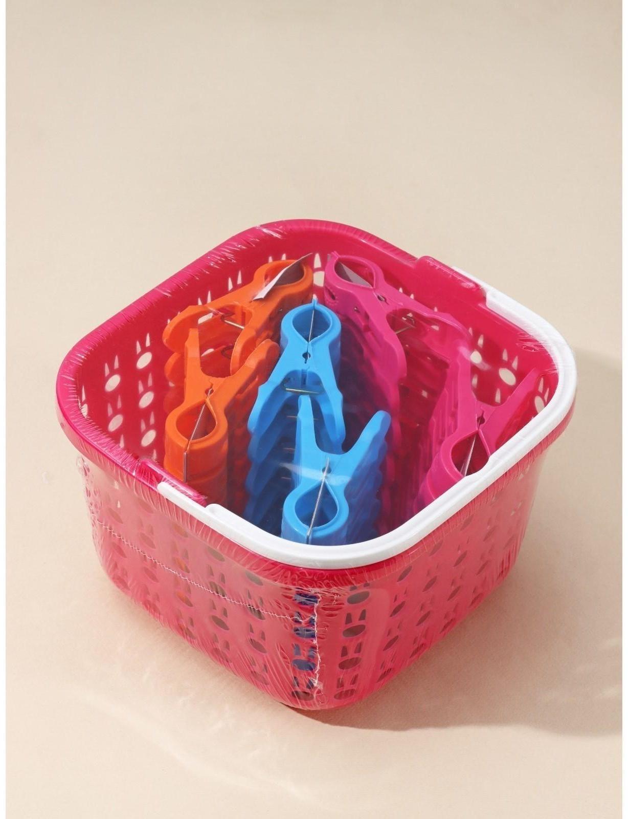 Набор прищепок бельевых в корзинке Доляна, 7,5 см, 36 шт, цвет МИКС