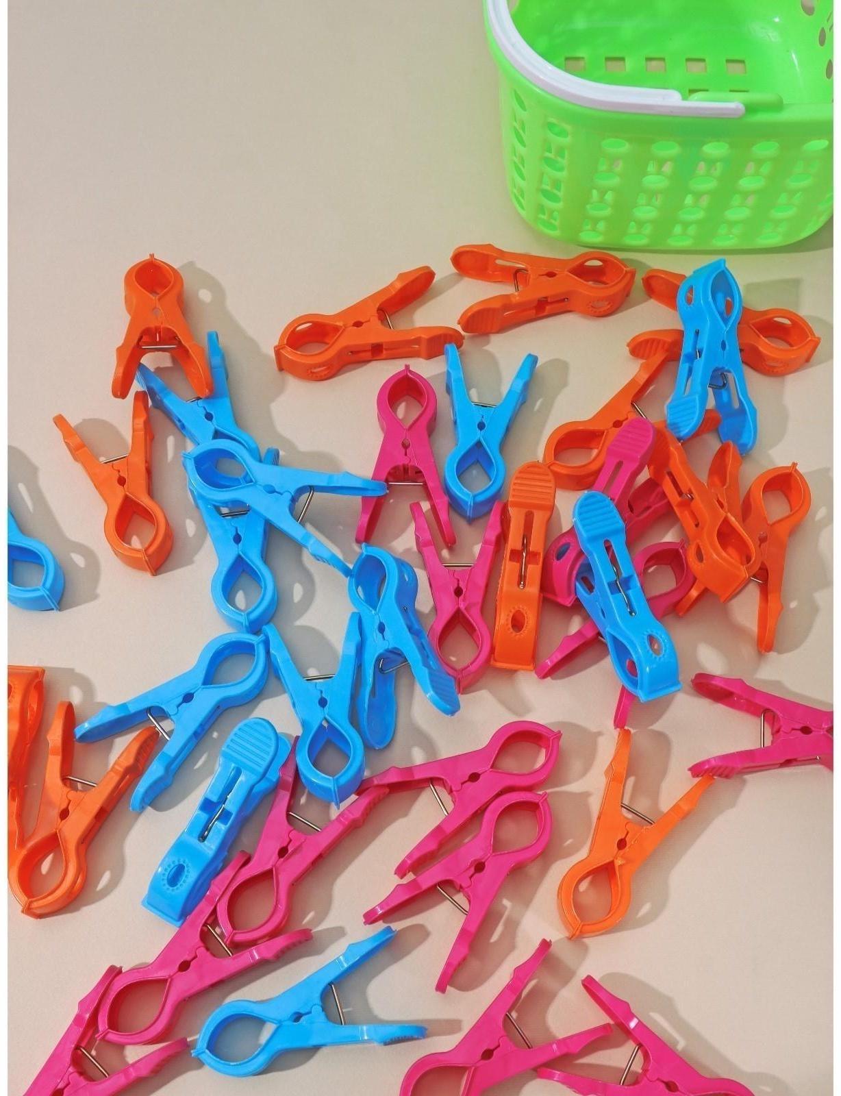 Набор прищепок бельевых в корзинке Доляна, 7,5 см, 36 шт, цвет МИКС