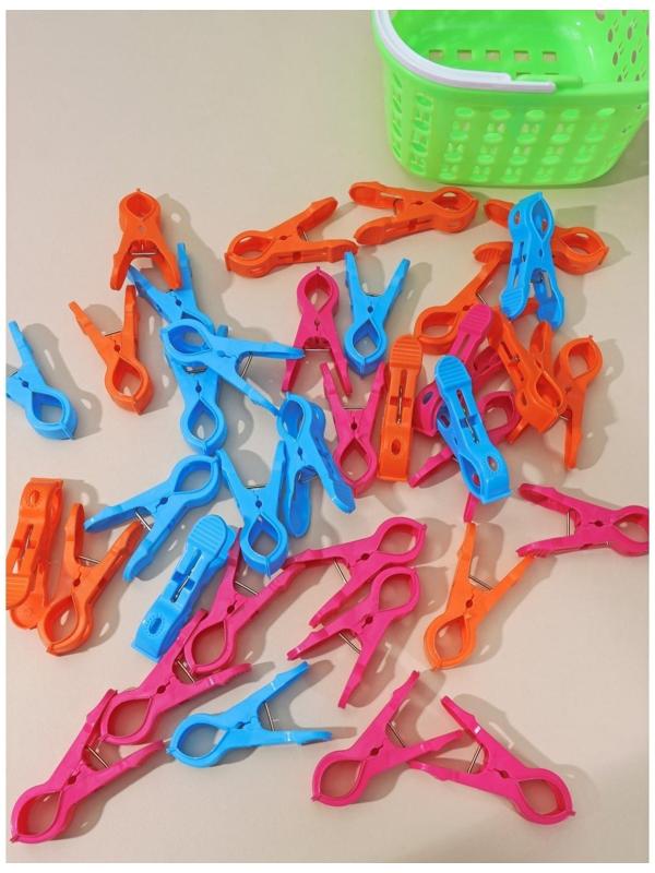 Набор прищепок бельевых в корзинке Доляна, 7,5 см, 36 шт, цвет МИКС