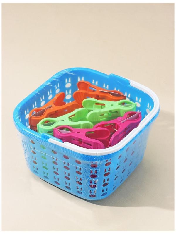 Набор прищепок бельевых в корзинке Доляна, 7,5 см, 36 шт, цвет МИКС