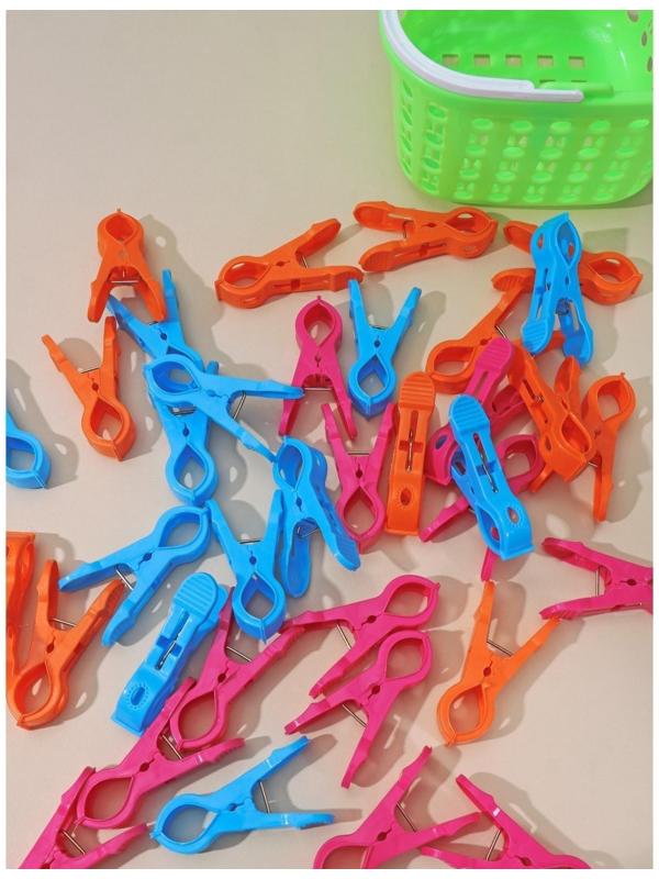 Набор прищепок бельевых в корзинке Доляна, 7,5 см, 36 шт, цвет МИКС