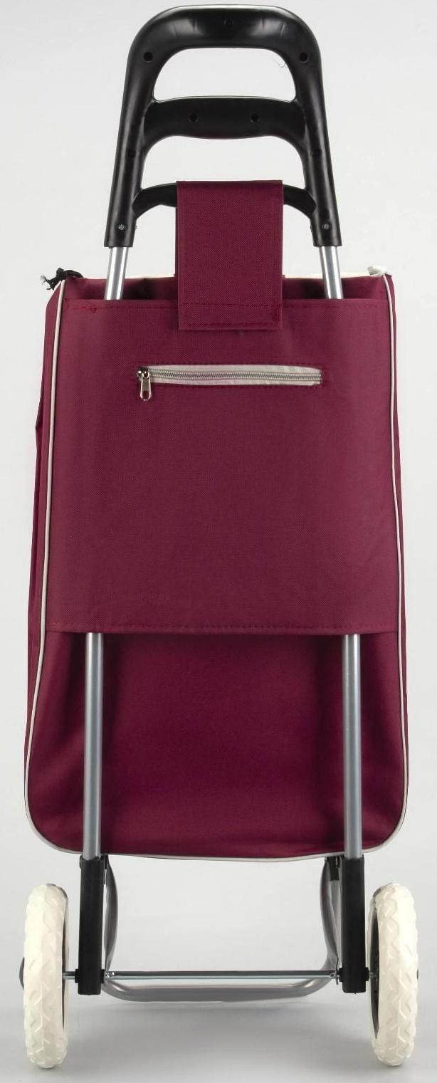 Сумка хозяйственная на колёсах, отдел на шнурке, нагрузка до 25 кг, цвет бордовый