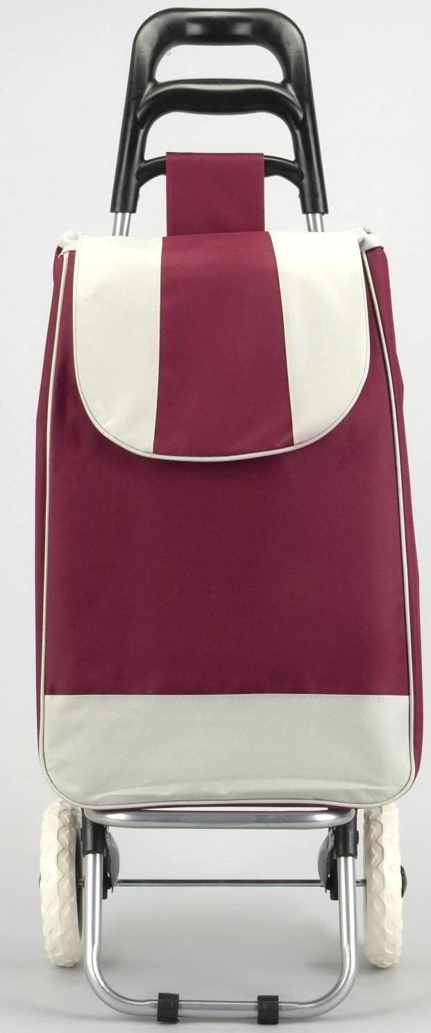 Сумка хозяйственная на колёсах, отдел на шнурке, нагрузка до 25 кг, цвет бордовый