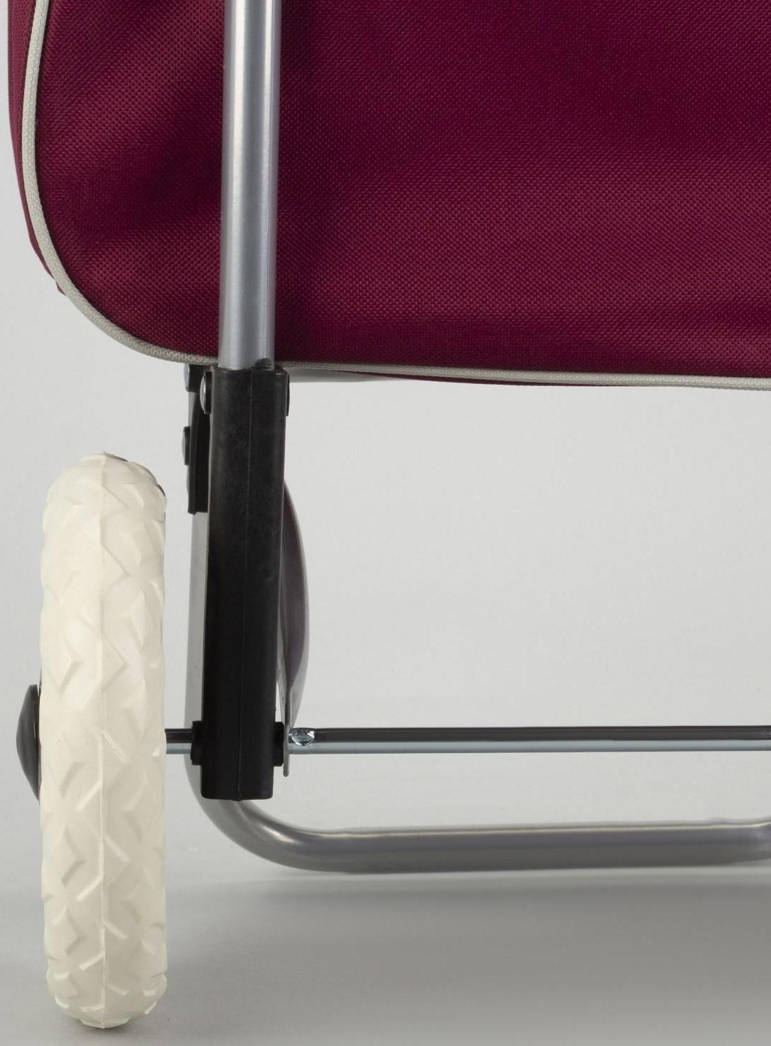 Сумка хозяйственная на колёсах, отдел на шнурке, нагрузка до 25 кг, цвет бордовый