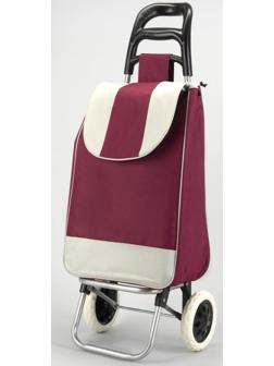 Сумка хозяйственная на колёсах, отдел на шнурке, нагрузка до 25 кг, цвет бордовый