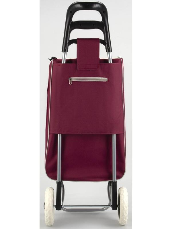 Сумка хозяйственная на колёсах, отдел на шнурке, нагрузка до 25 кг, цвет бордовый