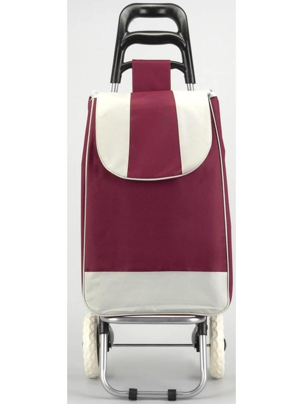 Сумка хозяйственная на колёсах, отдел на шнурке, нагрузка до 25 кг, цвет бордовый