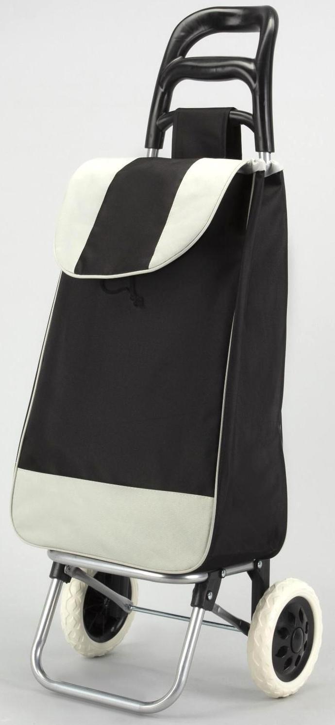 Сумка хозяйственная на колёсах, отдел на шнурке, нагрузка до 25 кг, цвет чёрный