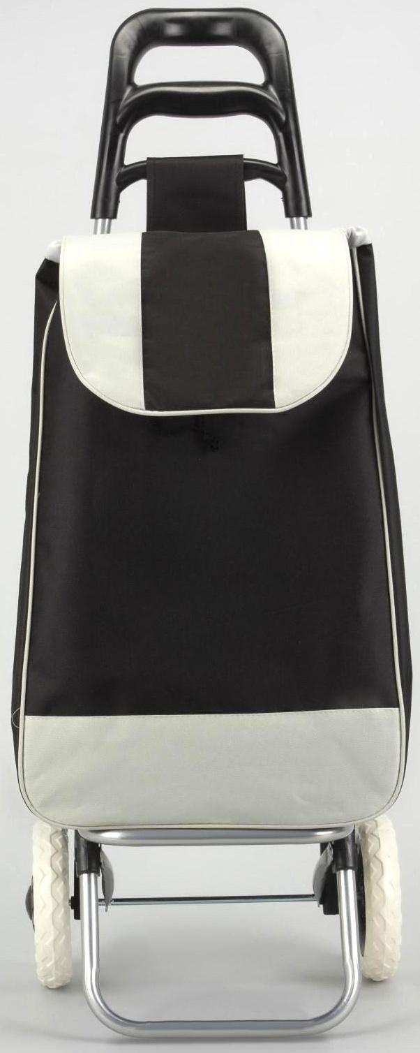 Сумка хозяйственная на колёсах, отдел на шнурке, нагрузка до 25 кг, цвет чёрный