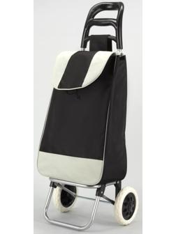 Сумка хозяйственная на колёсах, отдел на шнурке, нагрузка до 25 кг, цвет чёрный