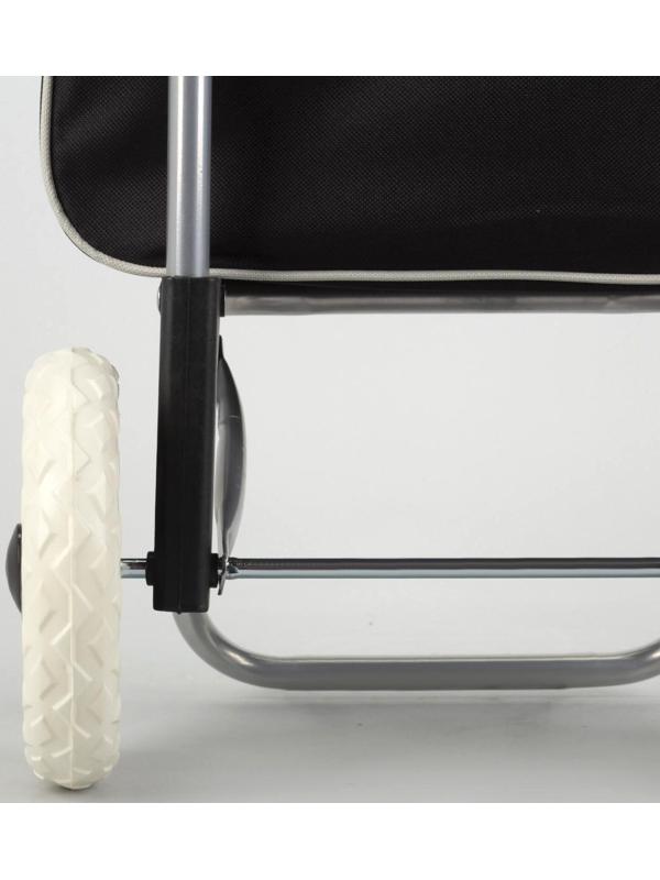 Сумка хозяйственная на колёсах, отдел на шнурке, нагрузка до 25 кг, цвет чёрный