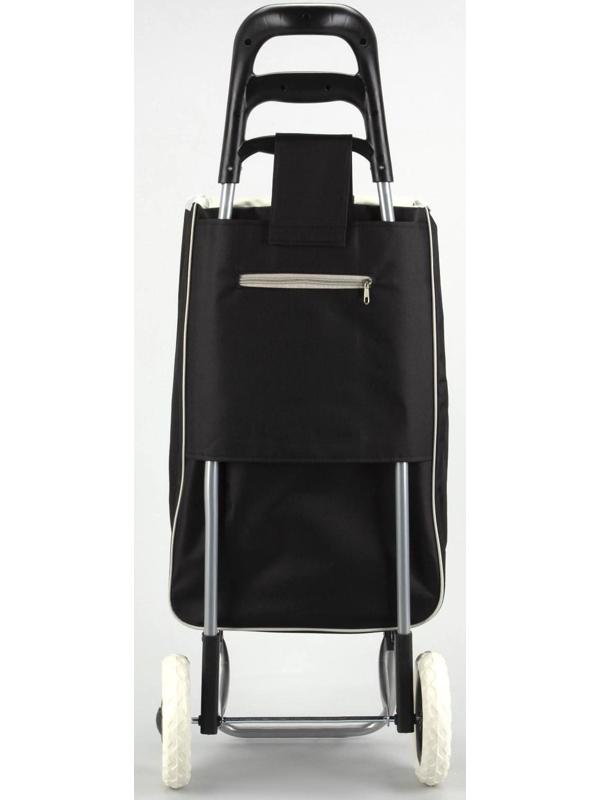 Сумка хозяйственная на колёсах, отдел на шнурке, нагрузка до 25 кг, цвет чёрный
