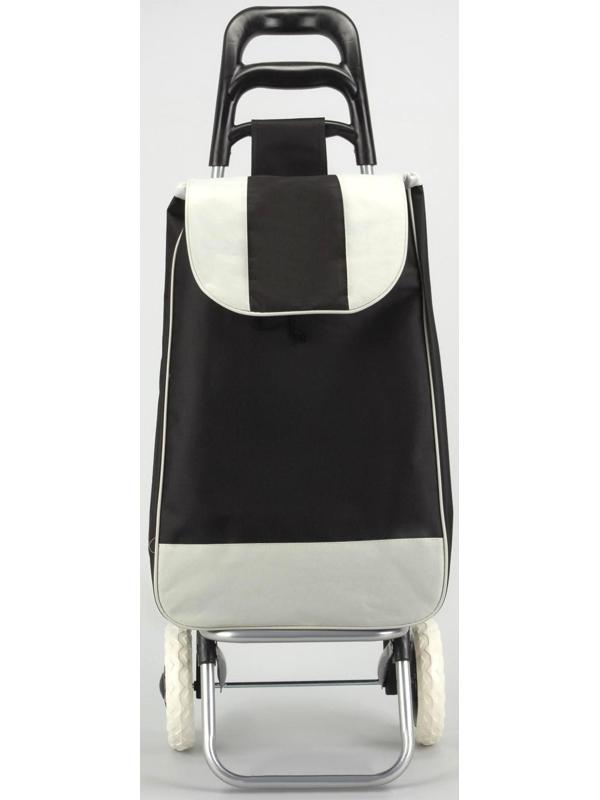 Сумка хозяйственная на колёсах, отдел на шнурке, нагрузка до 25 кг, цвет чёрный