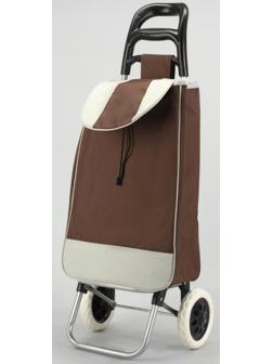 Сумка хозяйственная на колёсах, отдел на шнурке, нагрузка до 25 кг, цвет коричневый