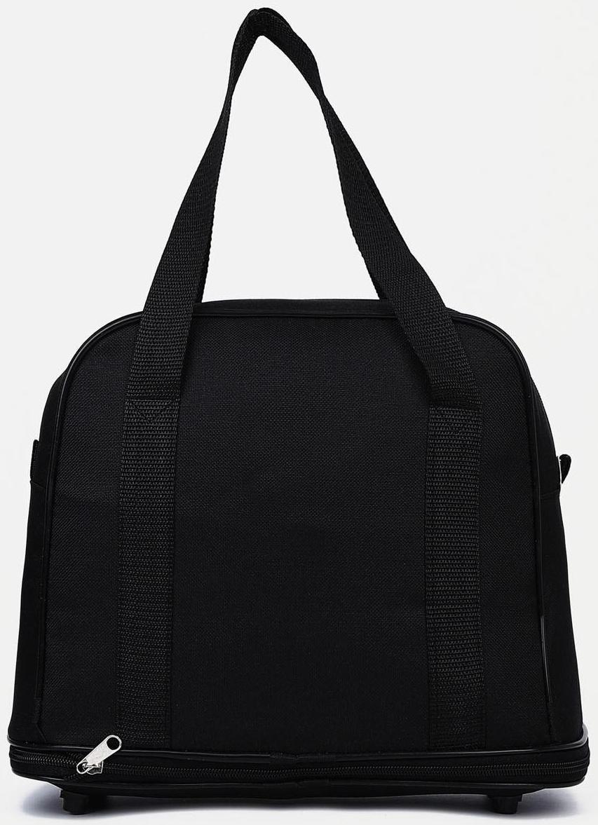 Сумка хозяйственная на молнии, с увеличением, наружный карман, цвет чёрный