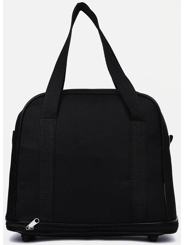 Сумка хозяйственная на молнии, с увеличением, наружный карман, цвет чёрный