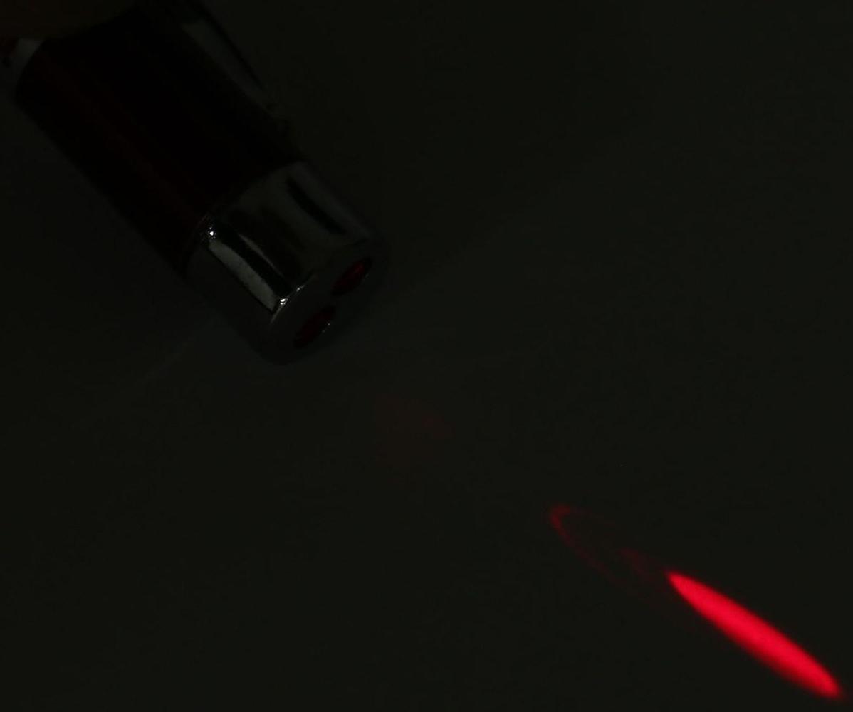 Фонарик-ручка с лазером карманный, 2 диода, цвета МИКС