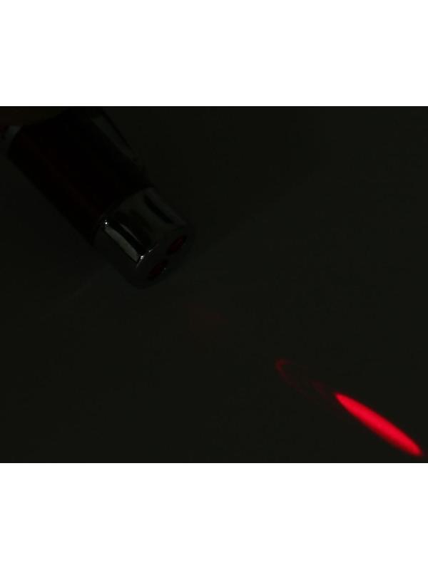 Фонарик-ручка с лазером карманный, 2 диода, цвета МИКС