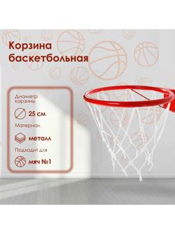 Корзина баскетбольная №1, d=250 мм, с упором и сеткой