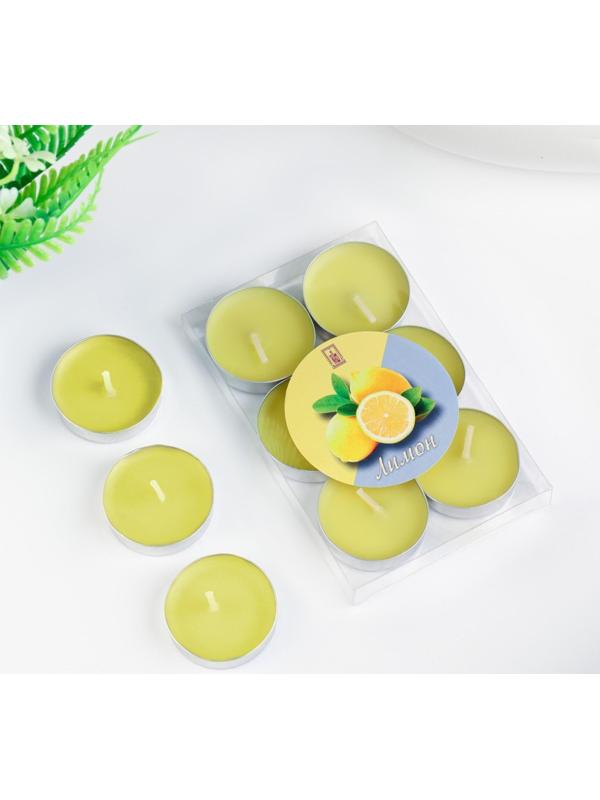 Набор свечей чайных ароматических, 6 шт, лимон
