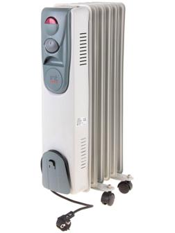 Обогреватель Irit IR-07-1006, масляный, 1000 Вт, 6 секций, 15 м², белый