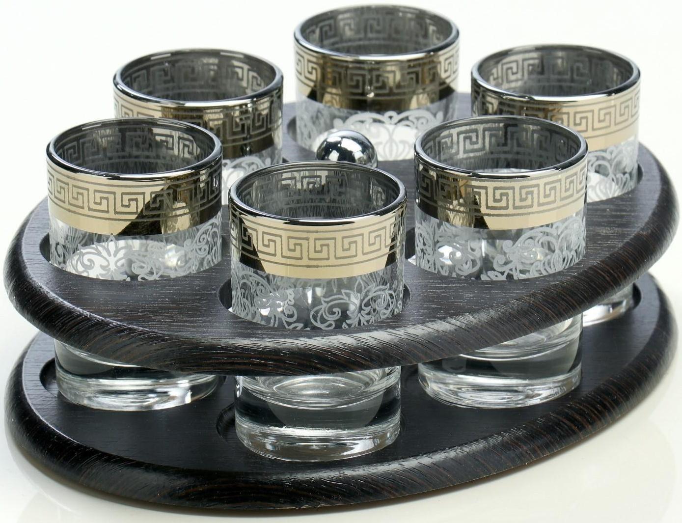 Мини-бар 6 предметов овал, гравировка 50 мл