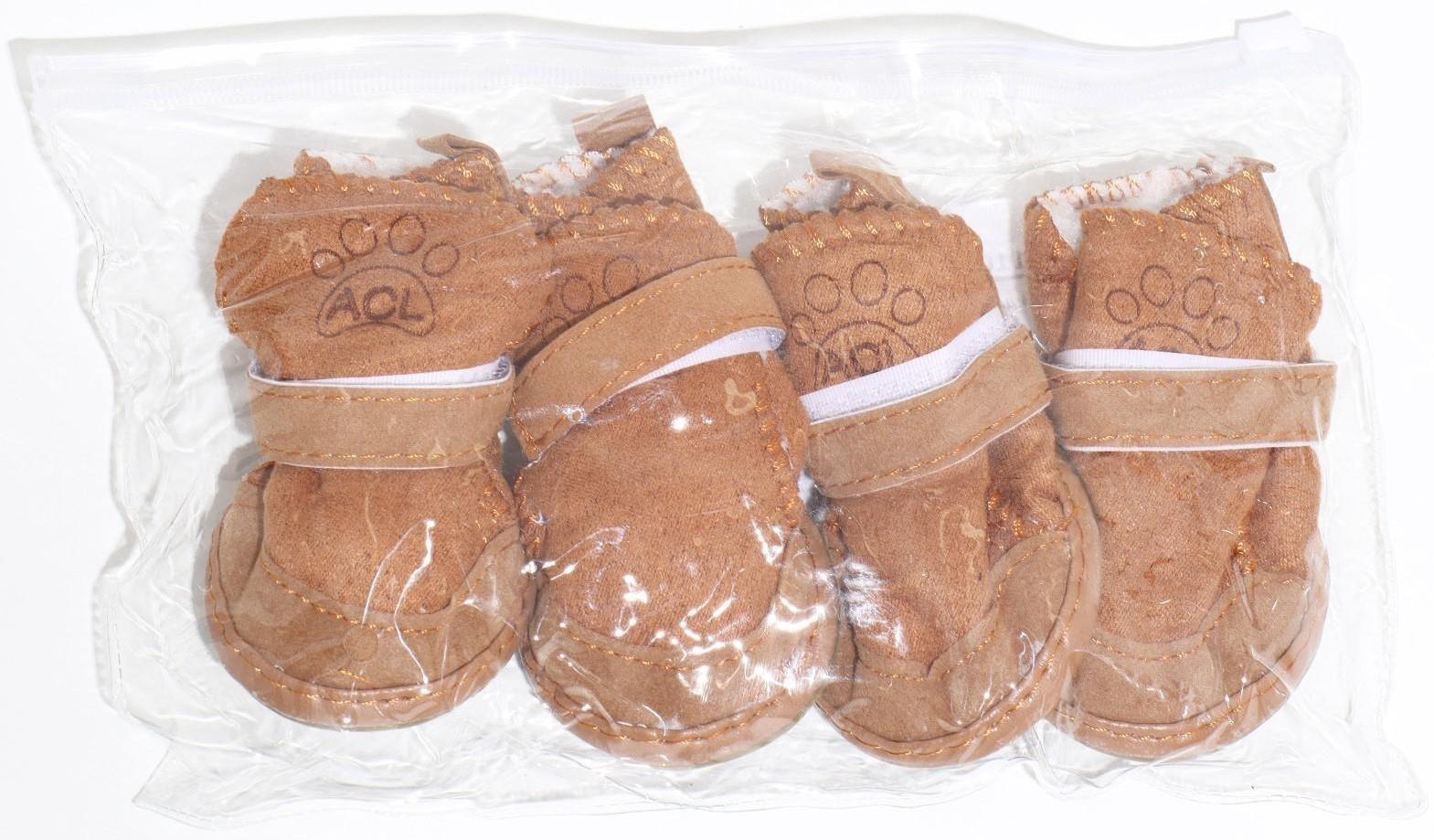 Ботинки Элеганс, набор 4 шт, размер 1 (подошва 4 х 3 см) коричневые