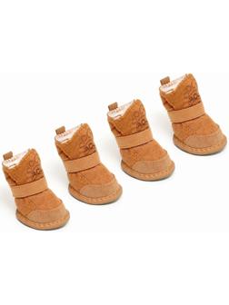 Ботинки Элеганс, набор 4 шт, размер 1 (подошва 4 х 3 см) коричневые