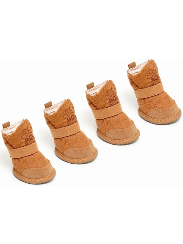 Ботинки Элеганс, набор 4 шт, размер 1 (подошва 4 х 3 см) коричневые