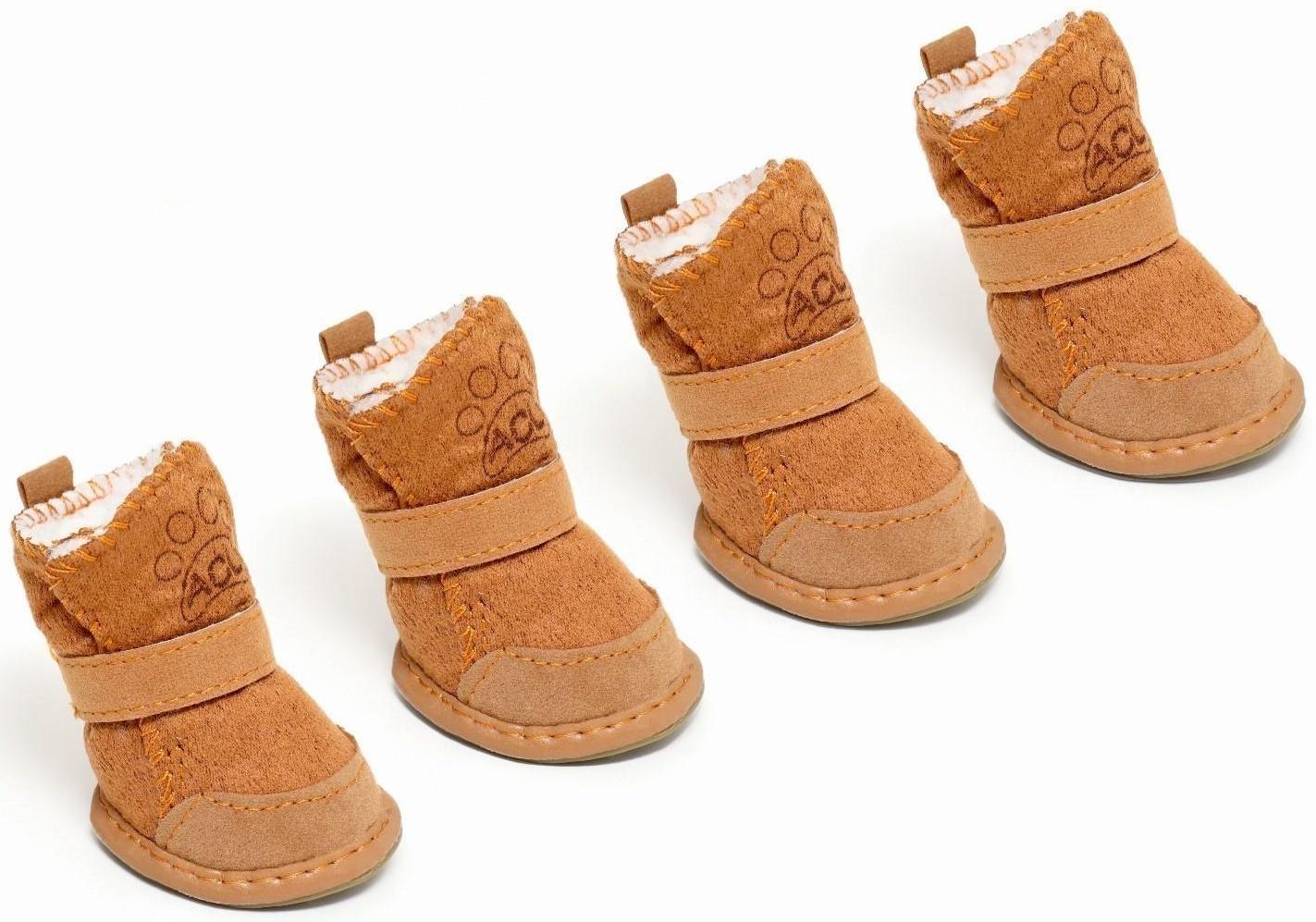 Ботинки Элеганс, набор 4 шт, размер 3 (подошва 5 х 4,2 см) коричневые