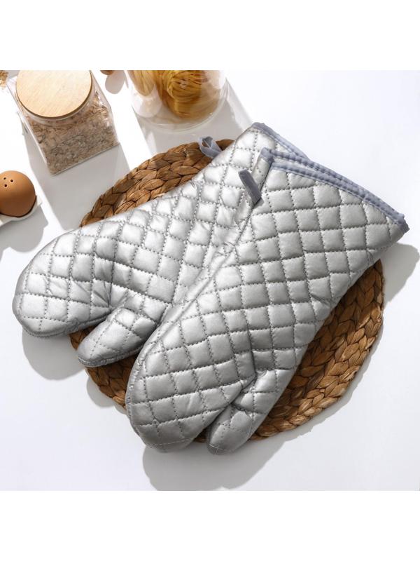 Набор прихваток «Профи», 2 шт, 37,5×17,5×2 см, цвет серый