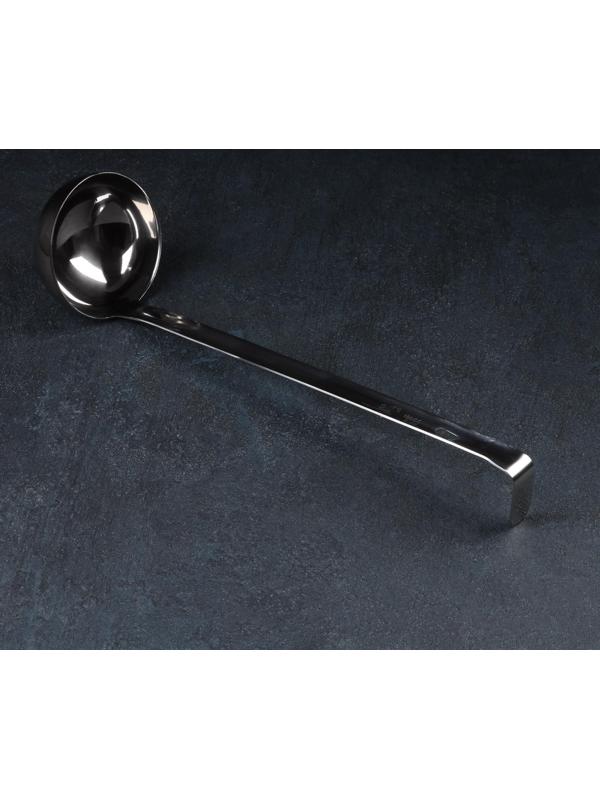 Половник из нержавеющей стали цельнотянутый, 180 мл, толщина стали 3 мм, цвет серебряный