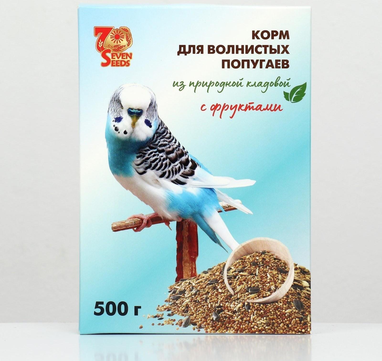 Корм Seven Seeds для волнистых попугаев, с фруктами, 500 г