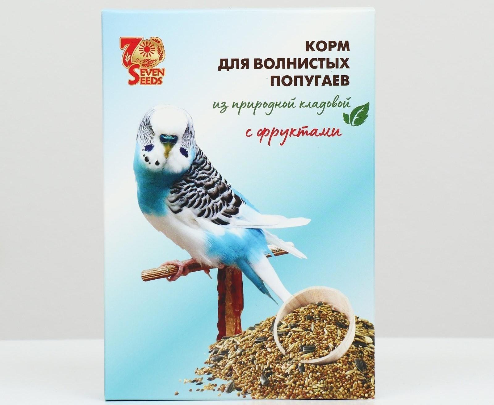 Корм Seven Seeds для волнистых попугаев, с фруктами, 500 г