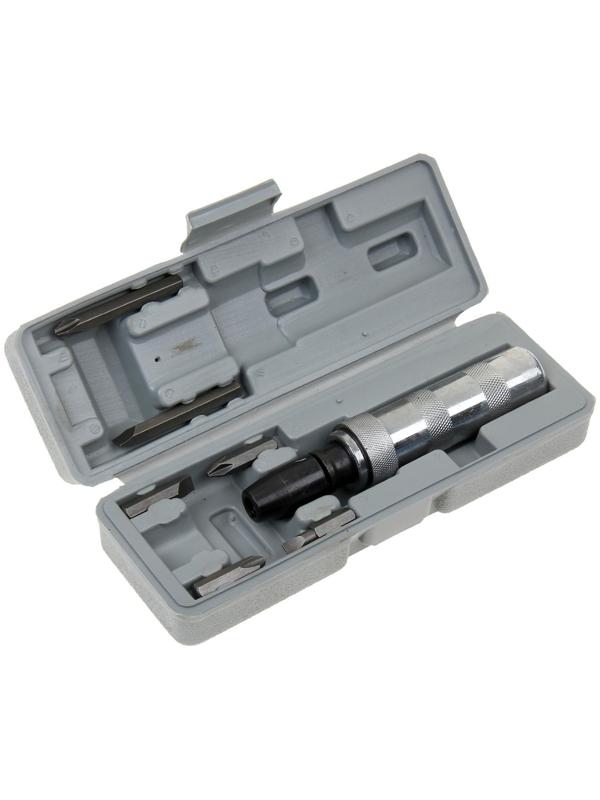 Отвертка MATRIX, ударно-поворотная 1/2, с набором бит 6 шт., в пластиковом боксе